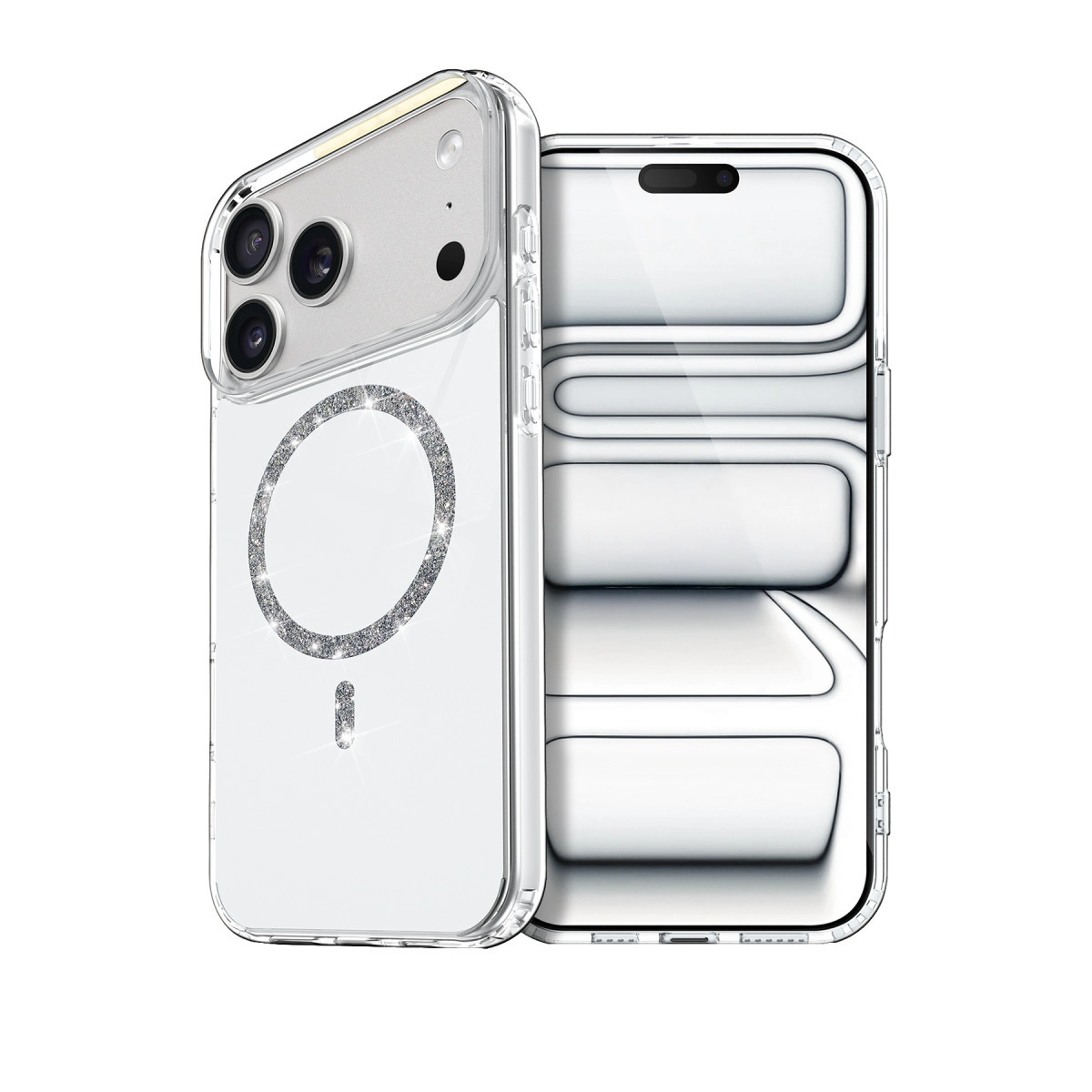 İphone 17 Pro Max Live Diamond Magsafe Kapak - Şeffaf