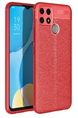 Newface Oppo A15 Kılıf Auto Focus Kapak - Kırmızı