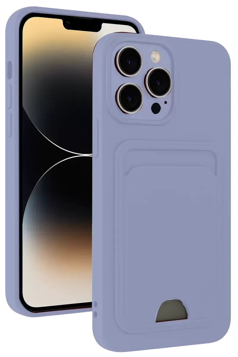 Newface Apple İphone 13 Pro Max Kılıf Kelvin Kartvizitli Silikon - Lila