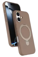 Newface Apple İphone 16 Regal Magsafe Standlı Kapak - Çöl Titanyum