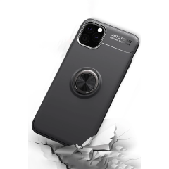 İphone 11 Pro Max Kılıf Range Yüzüklü Silikon - Siyah-kırmızı