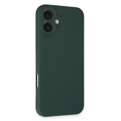 İphone 16 Plus Kılıf First Silikon - Koyu Yeşil