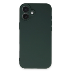 İphone 16 Plus Kılıf First Silikon - Koyu Yeşil