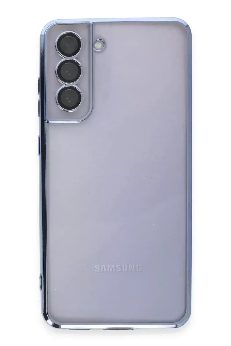 Newface Samsung Galaxy S21 Fe Kılıf Razer Lensli Silikon - Açık Mavi