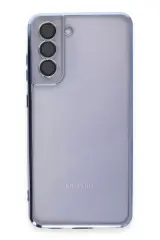 Newface Samsung Galaxy S21 Fe Kılıf Razer Lensli Silikon - Açık Mavi