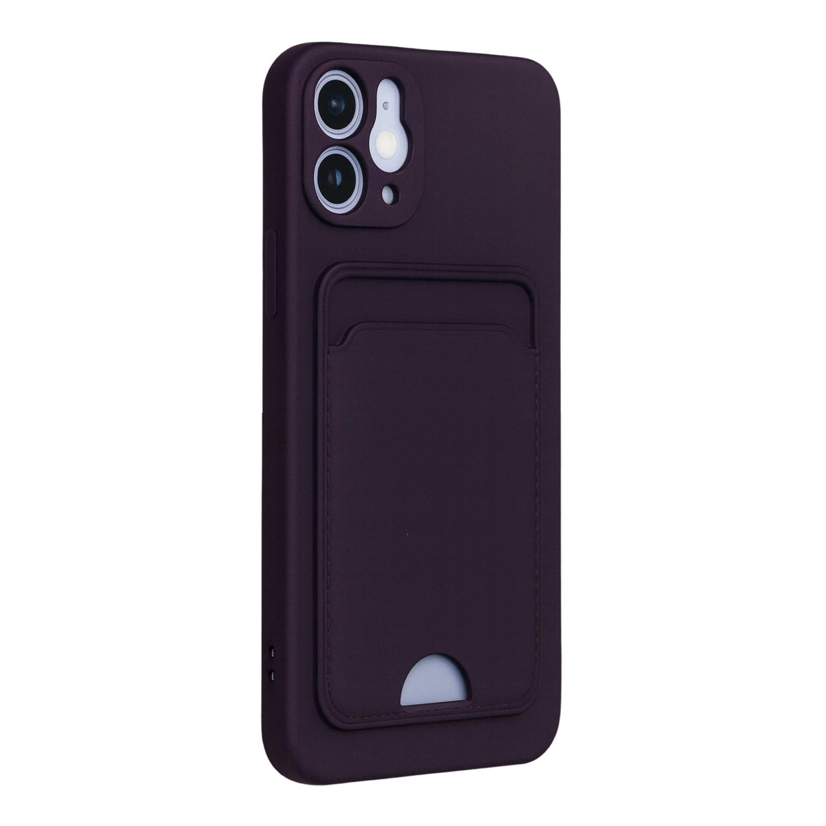 İphone 12 Kılıf Kelvin Kartvizitli Silikon - Derin Mor