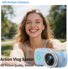 1080p Dijital Video Kamera (32gb) Kart Dijital Vlog Fotoğraf Makinesi Türkçe  Mavi