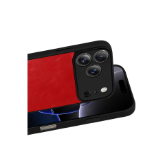 İphone 17 Pro Aras Deri Kapak - Kırmızı
