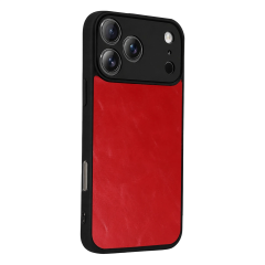 İphone 17 Pro Aras Deri Kapak - Kırmızı