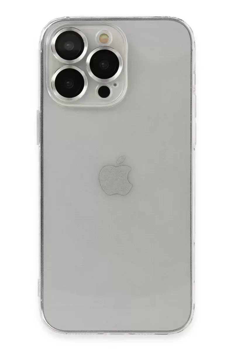 Newface İphone 13 Pro Max Kılıf Luko Lens Silikon - Gümüş