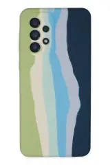 Newface Samsung Galaxy A53 5g Kılıf Ebruli Lansman Silikon - Yeşil-koyu Yeşil
