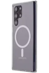 Newface Samsung Galaxy S22 Ultra Kılıf Magneticsafe Şeffaf Silikon - Şeffaf