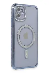 Newface Apple İphone 11 Kılıf Joke Simli Magneticsafe Kılıf - Mavi