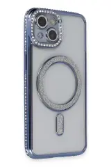 Newface Apple İphone 13 Kılıf Joke Simli Magneticsafe Kılıf - Mavi