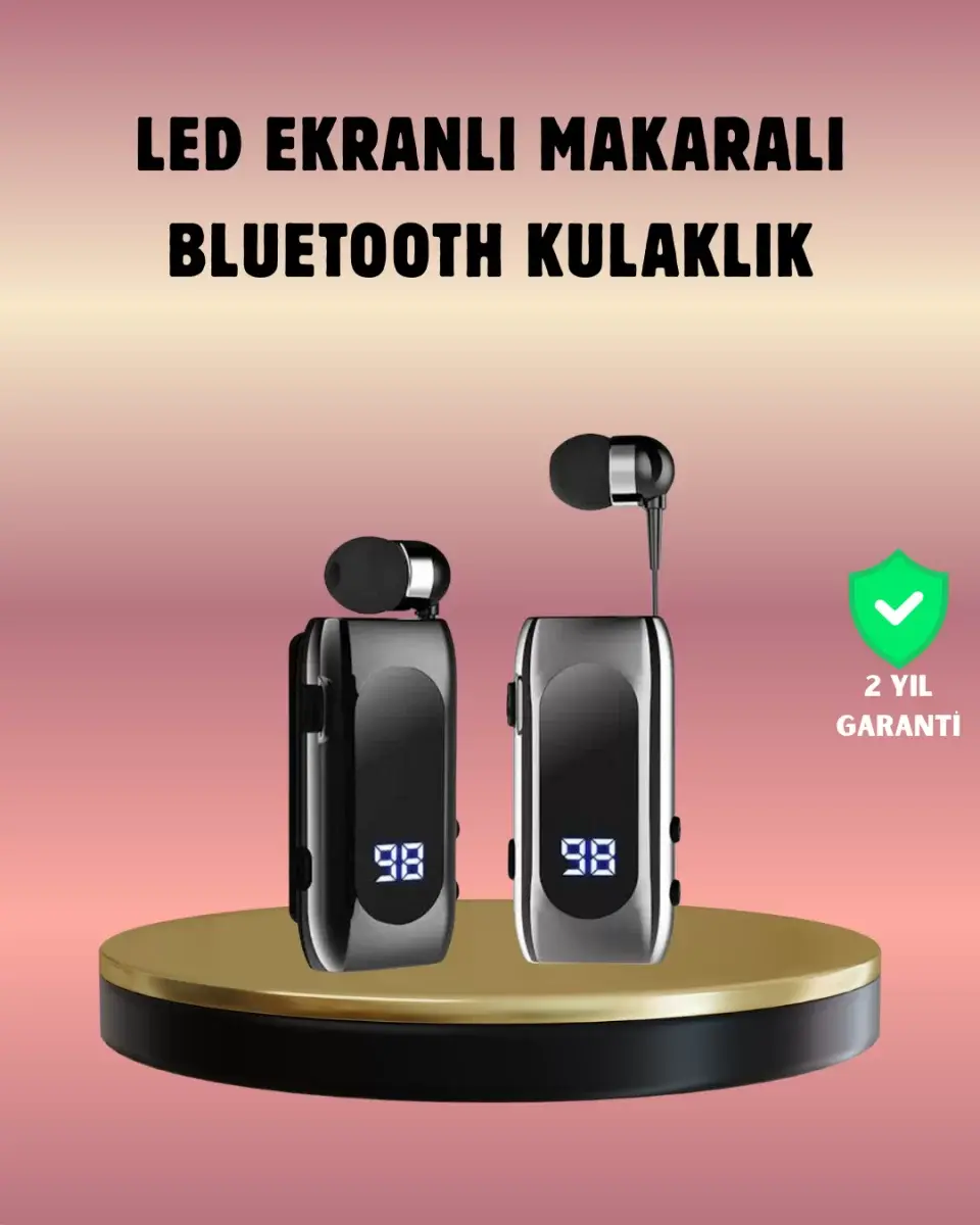 Dijital Göstergeli Bluetooth Kulaklık – Klipsli Ve Şık Tasarım