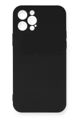 Newface Apple İphone 12 Pro Max Kılıf Nano İçi Kadife Silikon - Siyah
