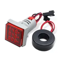 Powermaster Voltampermetre 50-500v 0-100a Ac Kare Kırmızı (ad22-22vas)