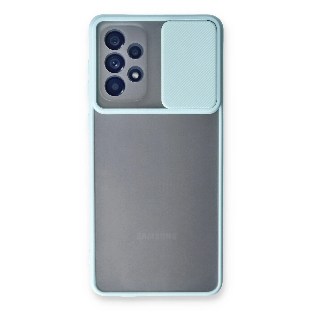 Samsung Galaxy A53 5g Kılıf Palm Buzlu Kamera Sürgülü Silikon - Turkuaz