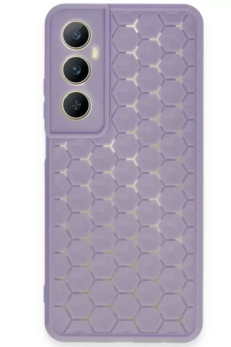 Newface Realme C65 Kılıf Petek Silikon Kapak - Lila