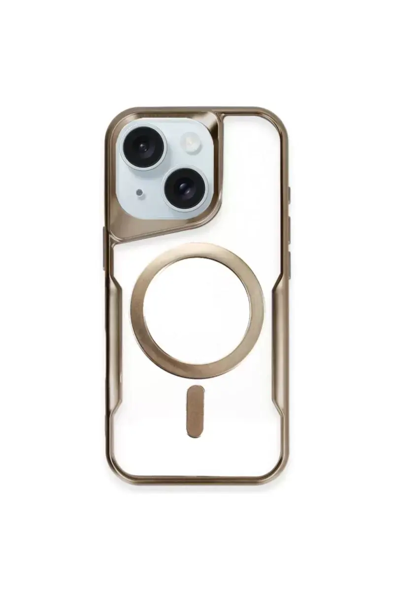 Newface İphone 14 Kılıf Boyi Magsafe Silikon Kapak - Kahverengi