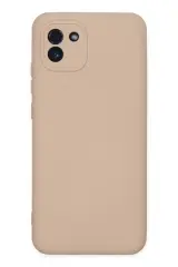Newface Samsung Galaxy A03 Kılıf Nano İçi Kadife Silikon - Pudra