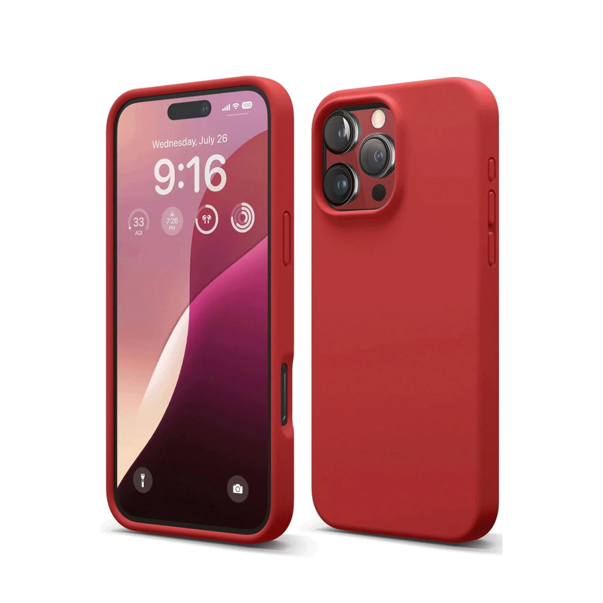 İphone 16 Pro Max Kılıf First Silikon - Kırmızı