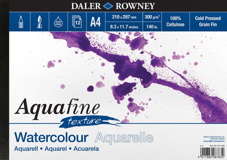 Aquafine Texture ''New Quality'' Sulu Boya Defteri - A4 - 300GR - 12YP