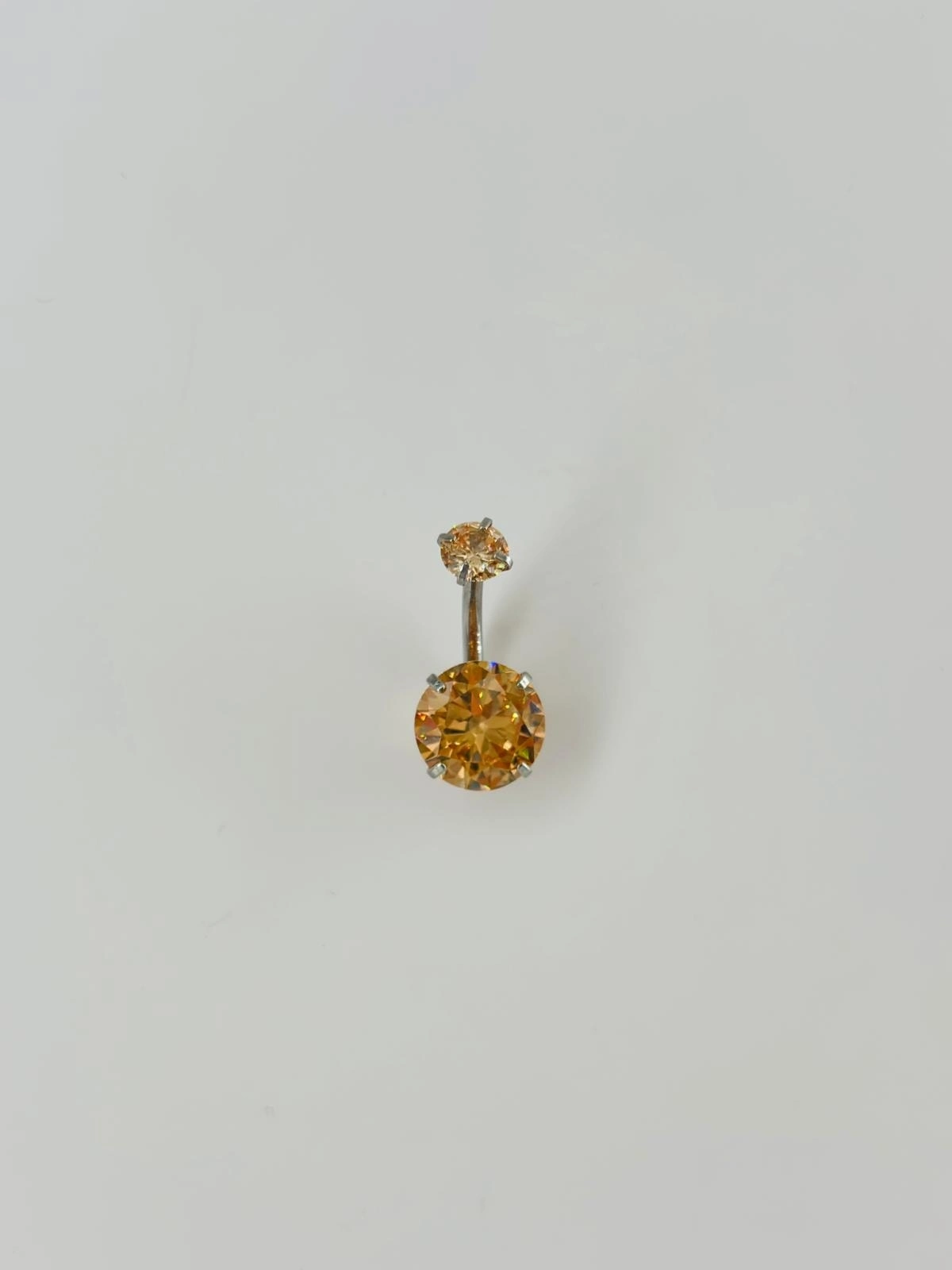 Turuncu Taşlı Göbek Piercing
