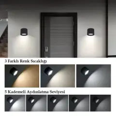 Ledx Al-sk-bd80a Çift Yönlü Kumandalı Duvar Aplik Çalışma Lambası 3000k-4000k-6500k