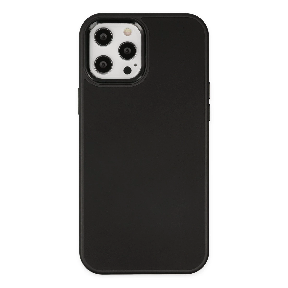 İphone 12 Pro Max Kılıf Asya Deri Silikon - Siyah