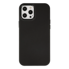 İphone 12 Pro Max Kılıf Asya Deri Silikon - Siyah