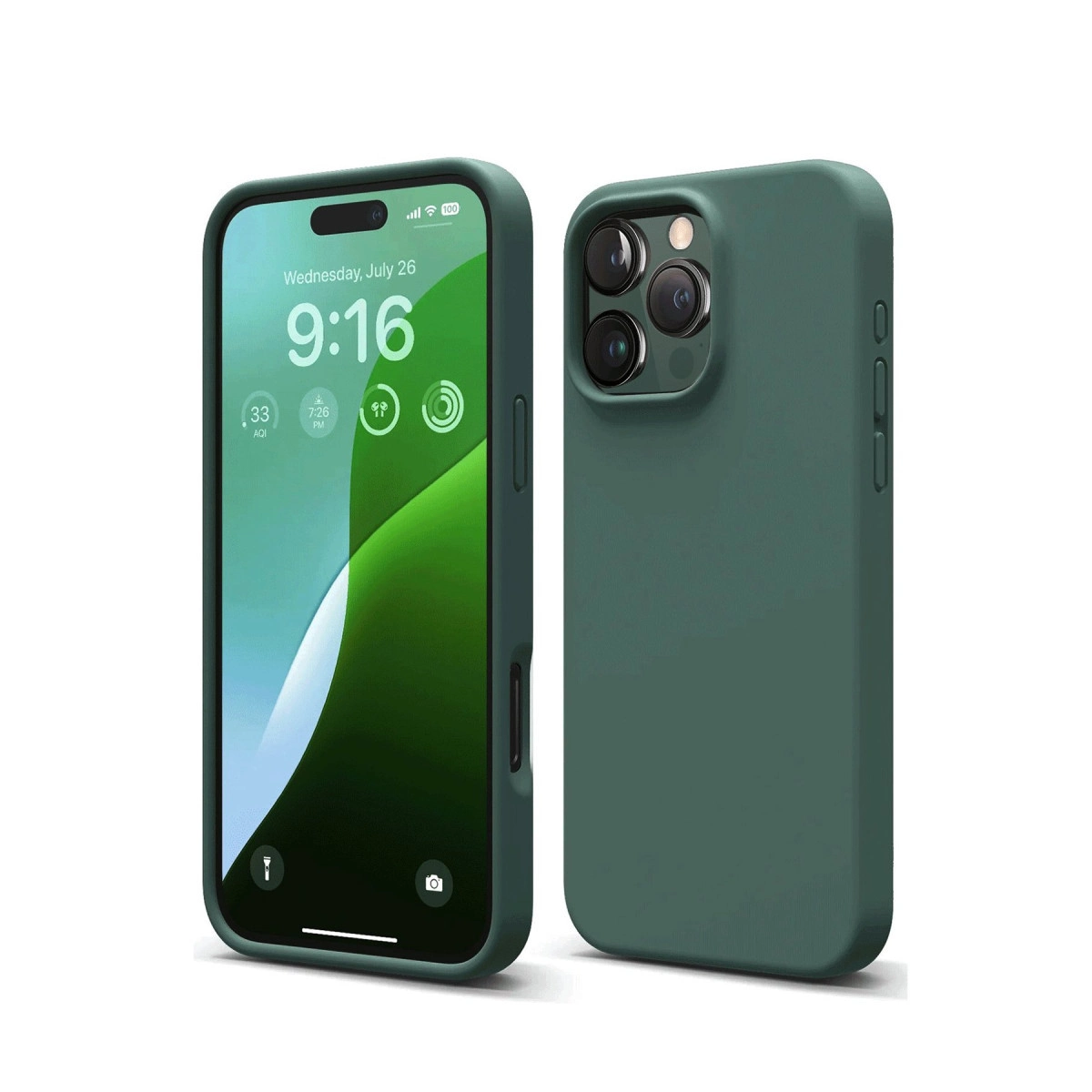İphone 16 Pro Kılıf First Silikon - Koyu Yeşil