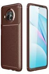 Newface Xiaomi Mi 10t Lite Kılıf Auto Focus Karbon Kapak - Kahverengi