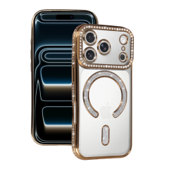 İphone 17 Pro Max Joke Simli Magneticsafe Kılıf - Gold