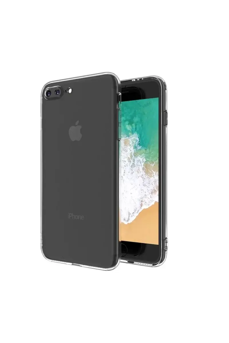 Newface İphone 8 Plus Kılıf Deluxe 2mm Şeffaf Silikon