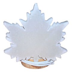 Çınar Yaprağı Şekilli Doğal Kaya Tuzu Lambası Kablolu Ampullü Beyaz 2-3 Kg