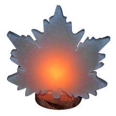 Çınar Yaprağı Şekilli Doğal Kaya Tuzu Lambası Kablolu Ampullü Beyaz 2-3 Kg