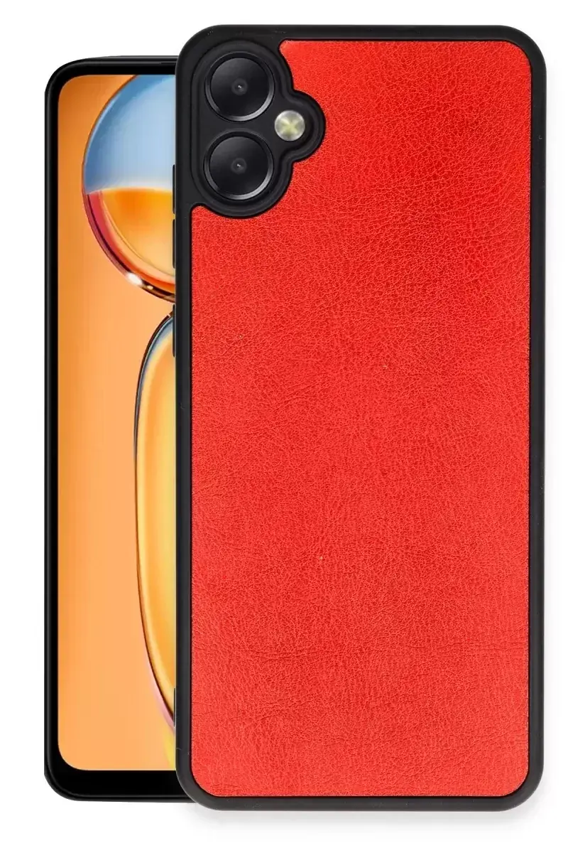 Newface Samsung Galaxy A06 Kılıf Aras Deri Kapak - Kırmızı
