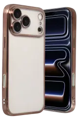 Newface Apple İphone 17 Pro Razer Lensli Silikon - Çöl Titanyum
