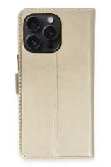 Newface İphone 15 Pro Max Kılıf Trend S Plus Kapaklı Kılıf - Gold