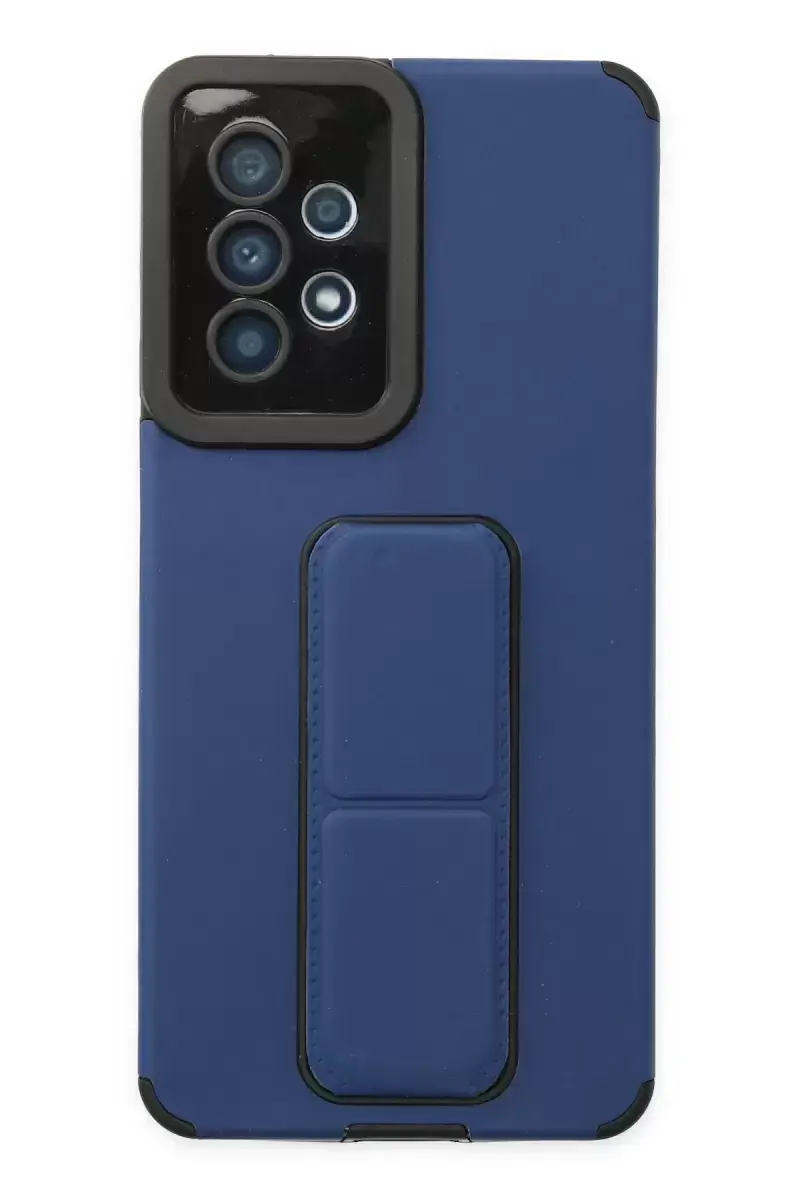 Newface Samsung Galaxy A53 5g Kılıf Mega Standlı Silikon - Mavi