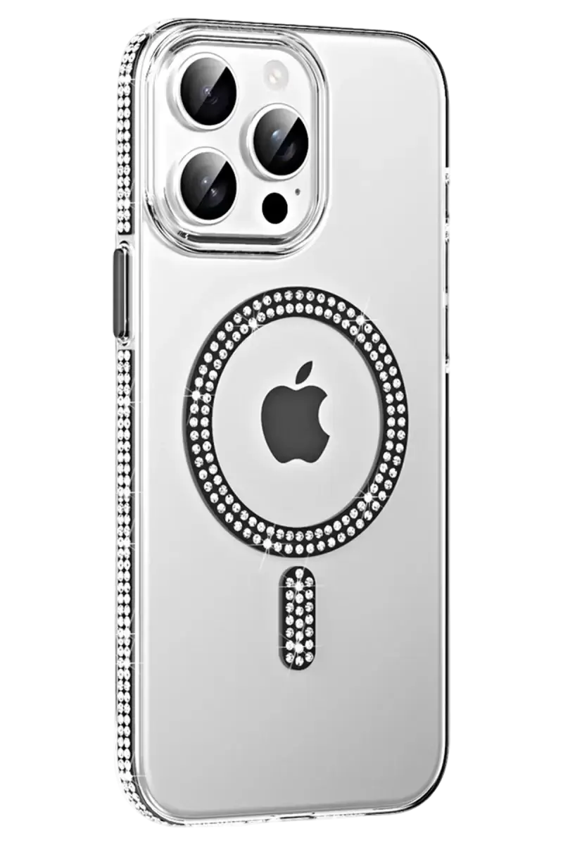 Joko Apple İphone 15 Pro Move Taşlı Magsafe Kapak - Siyah