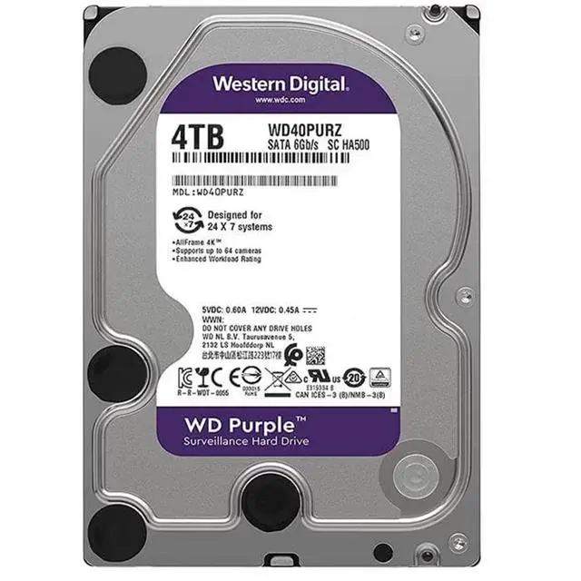 Western Digital Purple Wd40purz 4 Tb Sata 6gb/s 7/24 Güvenlik Harddisk