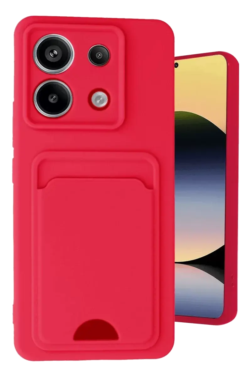 Newface Xiaomi Redmi Note 13 Pro 5g Kılıf Kelvin Kartvizitli Silikon - Kırmızı