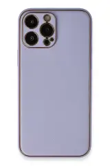 Newface İphone 13 Pro Kılıf Coco Deri Silikon Kapak - Açık Lila