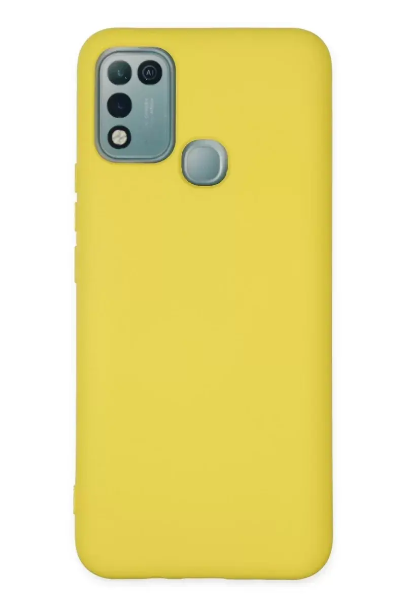 Newface İnfinix Hot 10 Play Kılıf Nano İçi Kadife Silikon - Sarı