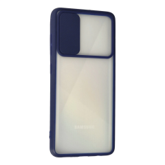 Samsung Galaxy A71 Kılıf Palm Buzlu Kamera Sürgülü Silikon - Lacivert
