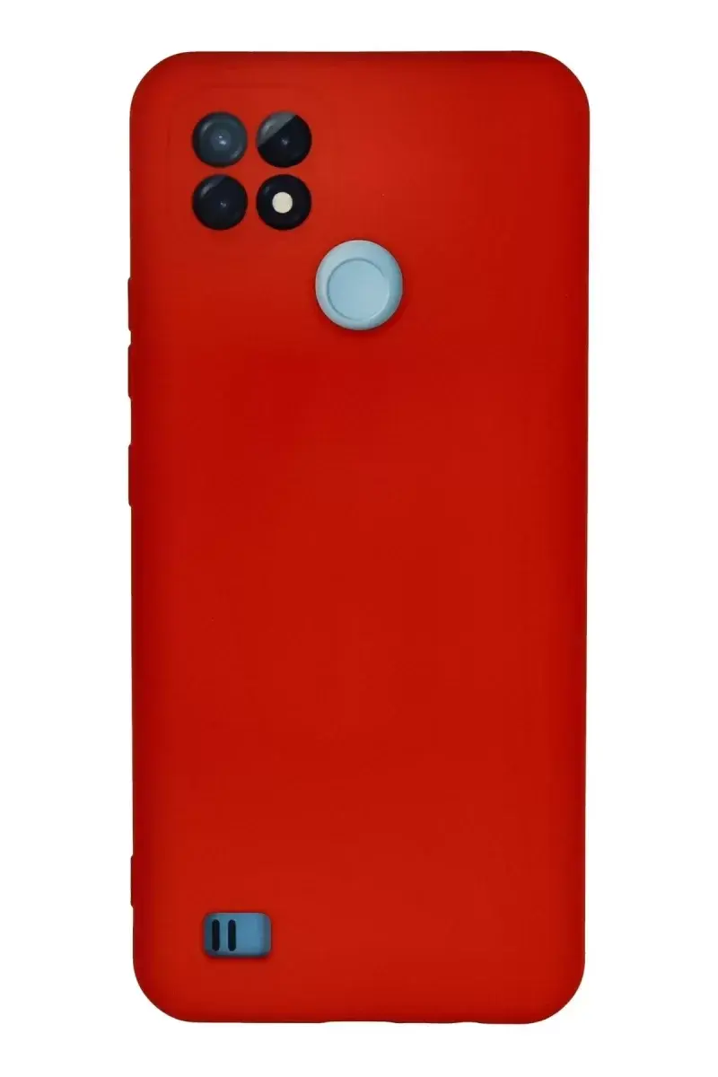 Newface Realme C21 Kılıf Nano İçi Kadife Silikon - Kırmızı