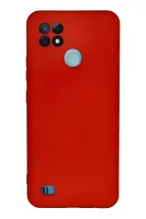Newface Realme C21 Kılıf Nano İçi Kadife Silikon - Kırmızı