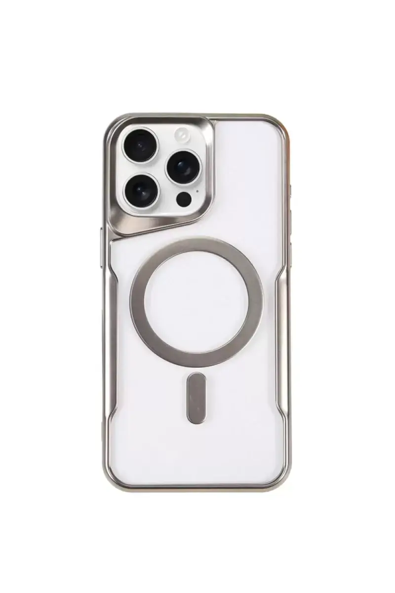 Newface Apple İphone 14 Pro Kılıf Boyi Magsafe Silikon Kapak - Gümüş